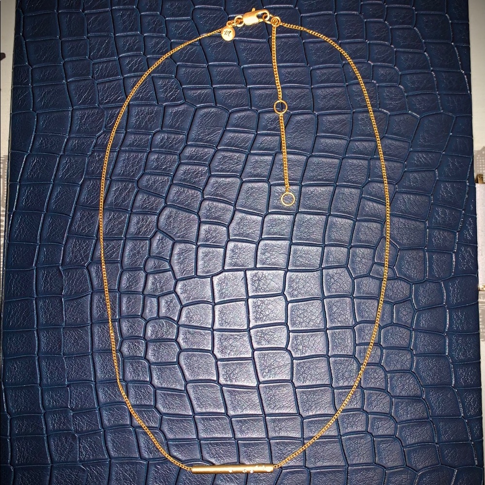 MADEWELL Pave crystal Bar Pendant Necklace - Picture 3 of 8